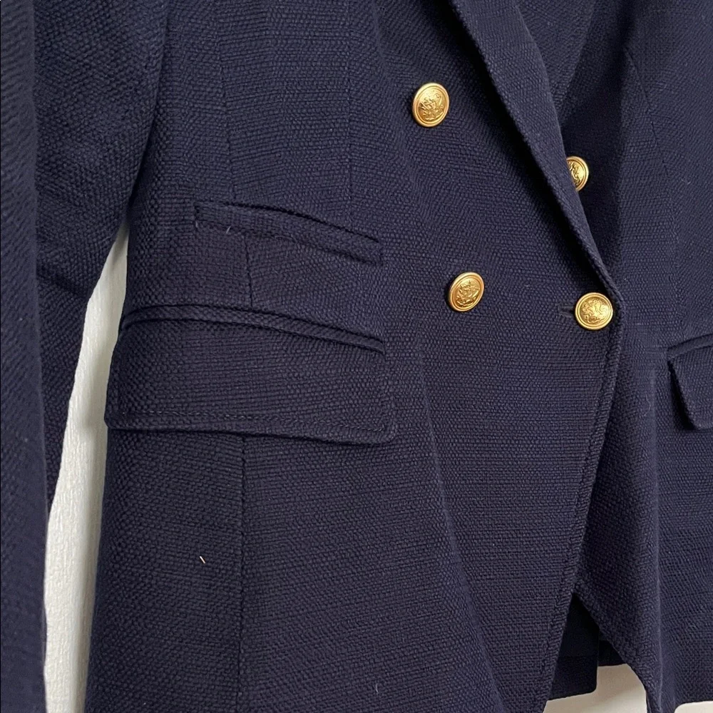 Banana Republic Women's Dark Blue Blazer with Gold Buttons - Picture 4 of 4